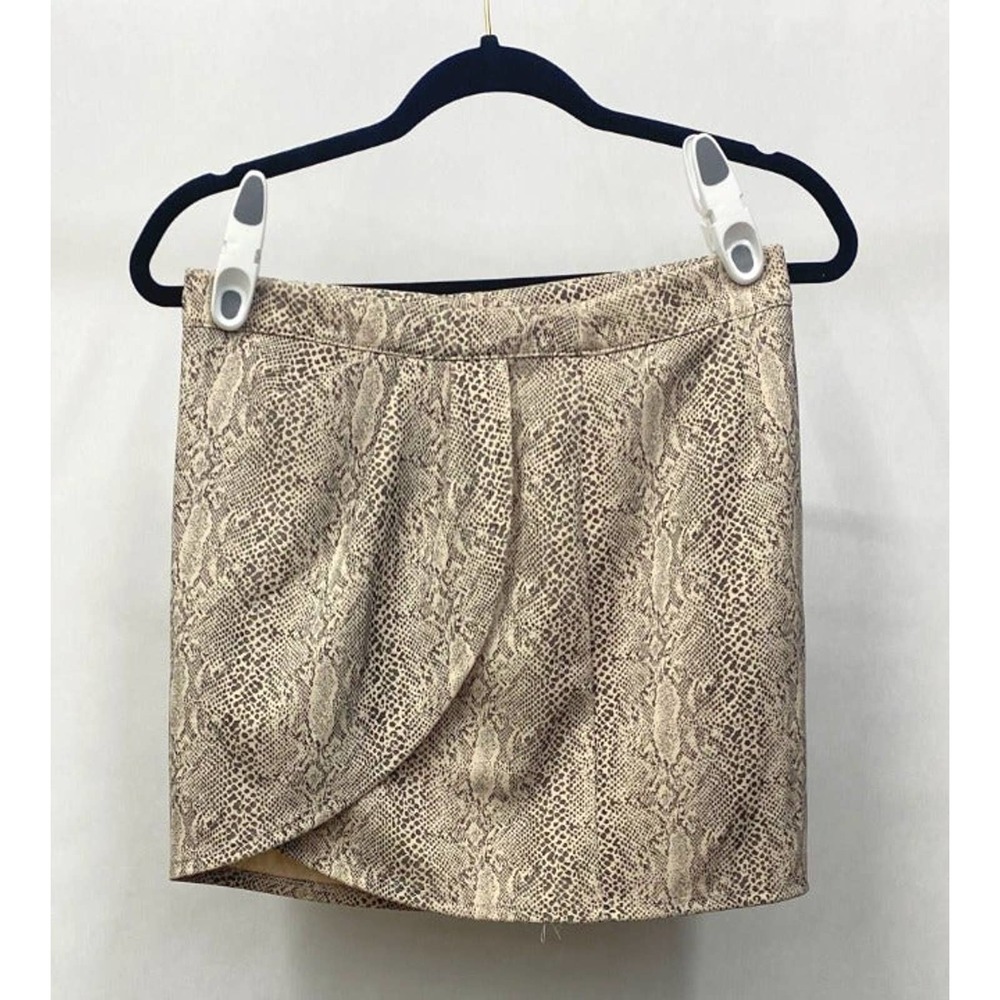ALTAR'D STATE FAUX WRAP SKIRT - SNAKEPRINT
